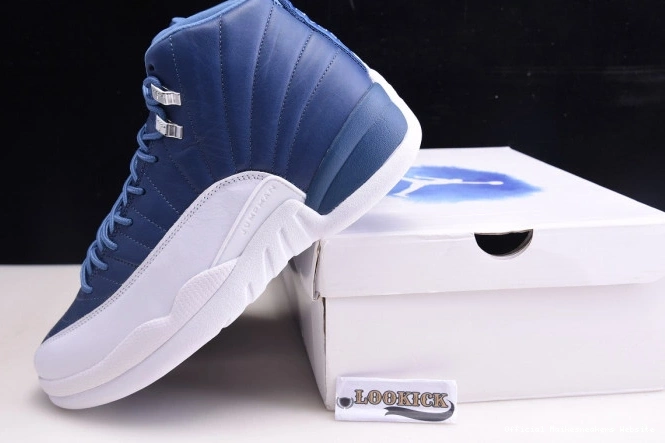 Official Maikesneakers Stone 12 Blue Air Retro Jordan 130690-404 0811